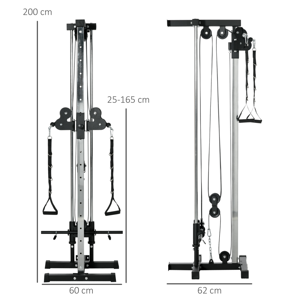 SPORTNOW Wall Mount Cable Station with 15-Position Adjustable Dual Pulleys – Home Gym Cable Machine, Black
