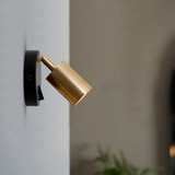 LEDSone Rotatable GU10 Spotlight Wall Light with On-Off Switch – Adjustable Metal Wall Lamp, Yellow Brass