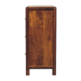 Artisan Furniture Solid Wood Regency 3 Drawer Chest with Brass Handles – Bedroom and Hallway Storage, Dark Brown