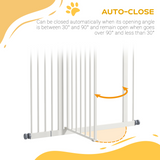 PawHut Adjustable Metal Pet Gate, 74–94cm Safety Barrier with Auto-Close Door – Dog Stair Gate, White