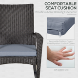 Outsunny PE Rattan Rocking Chair with Padded Cushion & Steel Frame – Outdoor Garden Seating, Grey