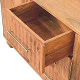 Artisan Furniture Montara Solid Mango Wood Sideboard, 3 Drawers & 2 Doors – Dining & Living Room Storage, Brown