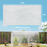 Outsunny 6x10m Clear Polytunnel Greenhouse Cover, Heavy-Duty 150um (6mil) UV5% Waterproof Plastic