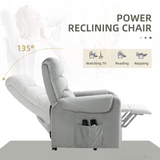 HOMCOM Power Lift Rise & Recliner Chair with Remote Control & Padded Upholstery – Comfort Armchair, Grey