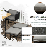 Outsunny 11-Piece Rattan Dining Set for 10 with Cushions, Space-Saving Table & Chairs – Garden Furniture