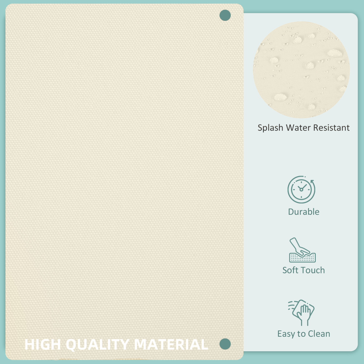 Outsunny Replacement Cushion Covers for Outdoor Rattan Furniture – Zip Fastening Polyester, Beige