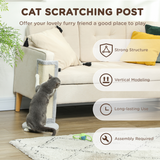 PawHut 56cm Corner Cat Scratching Post with Sisal Scratching Pad & Plush Covering – Space-Saving Scratcher, Grey