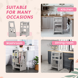 Adjustable Height Kitchen Step Stool with Non-Slip Surface – Compact 3-Height Home Helper