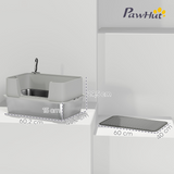 PawHut Stainless Steel Cat Litter Box with Scoop, High Sides & Snap-Lock Lid – Litter Tray for Cats up to 15kg, Grey