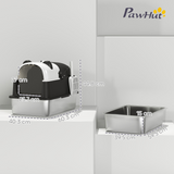 PawHut XL Stainless Steel Cat Litter Box with Flip-Top Lid and Scoop – Enclosed Panda-Style Tray, Black