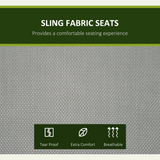 Outsunny 3 Person Steel Garden Swing Chair with Adjustable Canopy & Breathable Mesh Seat – Dark Grey