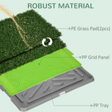 PawHut Dog Toilet with 2 Artificial Grass Pads – Indoor and Outdoor Potty Training Tray, 67 x 41cm, Green
