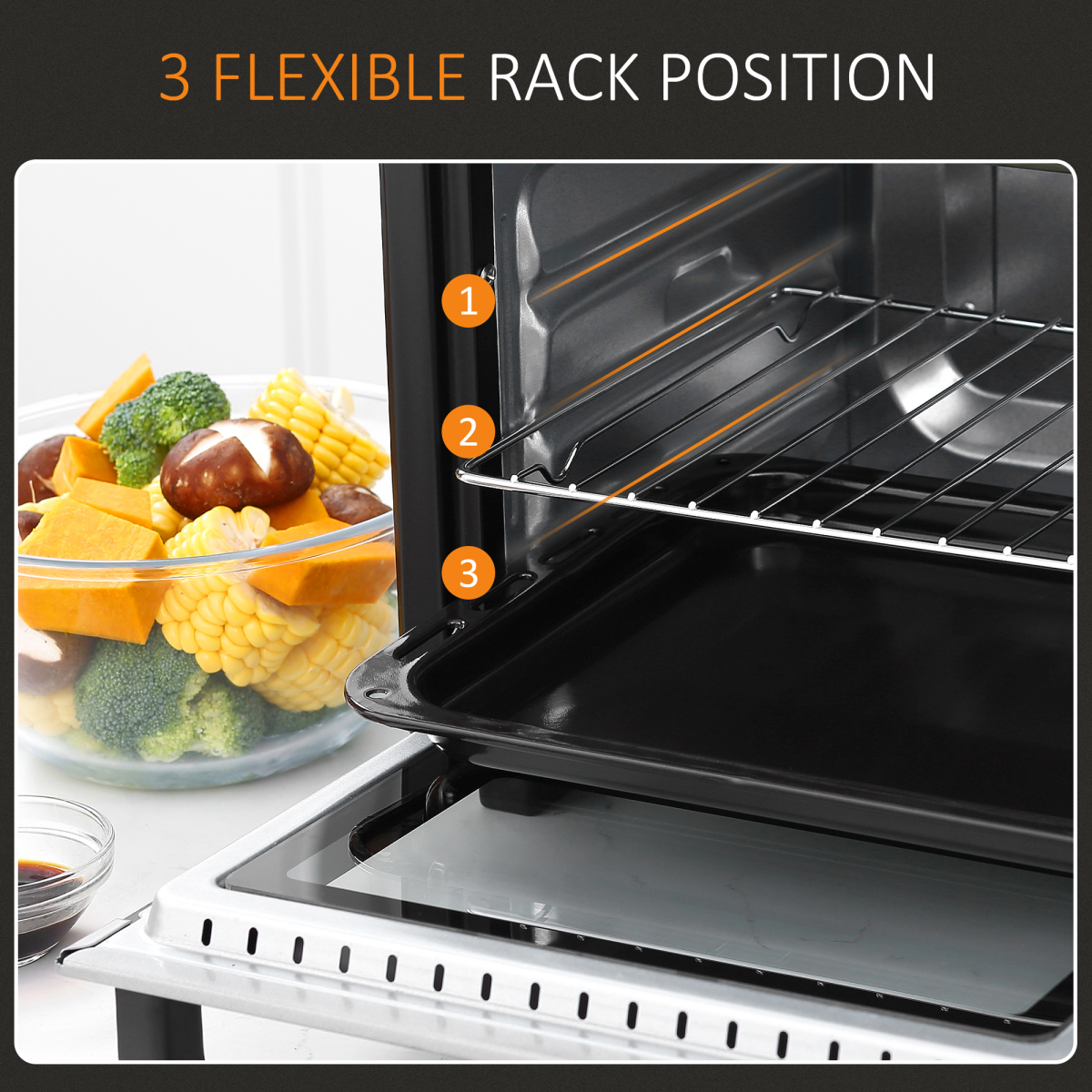 HOMCOM 16L Mini Oven with Grill, 1400W & 60-Minute Timer – Compact Toaster Oven, 100–230°C