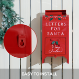 HOMCOM Christmas Post Box with 3D Embossed Pattern – Freestanding or Wall Mounted Festive Letter Box