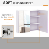 HOMCOM Wall-Mounted Bathroom Mirror Cabinet with Adjustable Shelf – Space-Saving Toiletry Storage