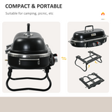 Outsunny 2 Burner Table-Top Gas BBQ Grill with Piezo Ignition & Thermometer – Portable Patio Grill