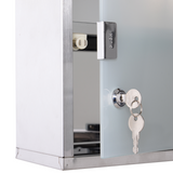 Wall-Mounted Stainless Steel Medicine Cabinet with 2 Shelves and Lockable Glass Door – Bathroom Storage