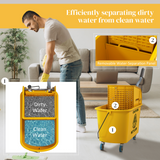 20L Mop Bucket & Wringer Cart with Side Press and Wheels – Cleaning Trolley for Home, Office and Shop