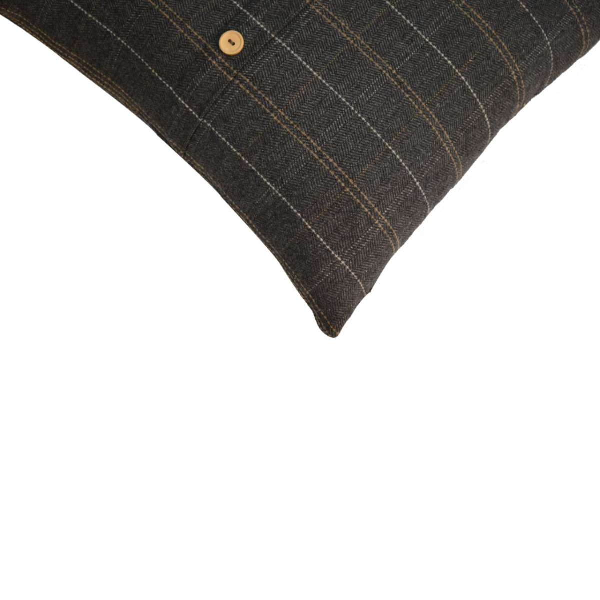 Artisan Furniture Quinn Pewter Tweed Cushions, Set of 2 – Wool Texture, Button-Down Detail for Sofas