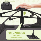 PawHut Foldable Dog and Cat Tent with Waterproof Oxford Cloth & Carry Bag – Indoor and Outdoor Shelter, Grey
