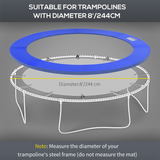 HOMCOM 8ft Trampoline Pad with 500D PVC Top & EPE Foam – Replacement Safety Surround Spring Cover