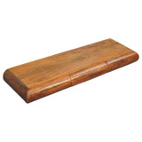 Artisan Furniture Solis Solid Mango Wood Wall-Mounted Console with Hidden Drawers – Curved Edge, Amber Oak