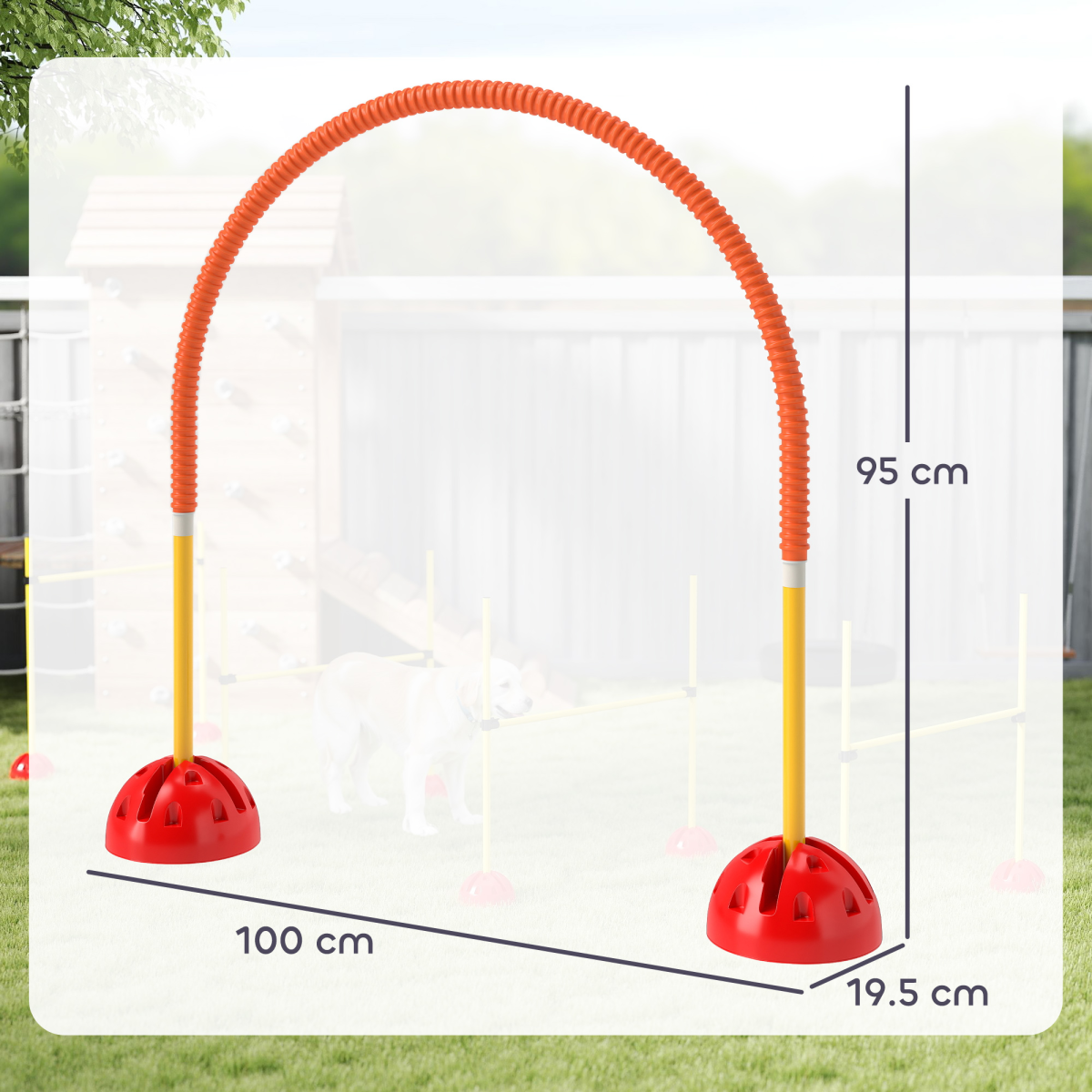 PawHut 4 Piece Dog Agility Doors with Adjustable Width, Fillable Bases & Carry Bag – Training Equipment, Orange