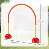 PawHut 4 Piece Dog Agility Doors with Adjustable Width, Fillable Bases & Carry Bag – Training Equipment, Orange