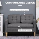 HOMCOM Grey Loveseat Sofa in living room setting