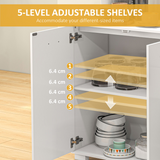 HOMCOM Modern Sideboard Kitchen Storage Cabinet with 2 Drawers, Cupboards & Adjustable Shelves