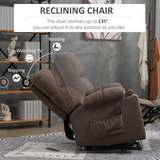 HOMCOM Heavy Duty Riser and Recliner Lift Chair with Cup Holders for the Elderly, Brown