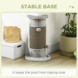 PawHut 58cm Corner Wall-Mounted Cat Scratching Post with Plush Platform, Sisal Rope & Toy Balls, Grey