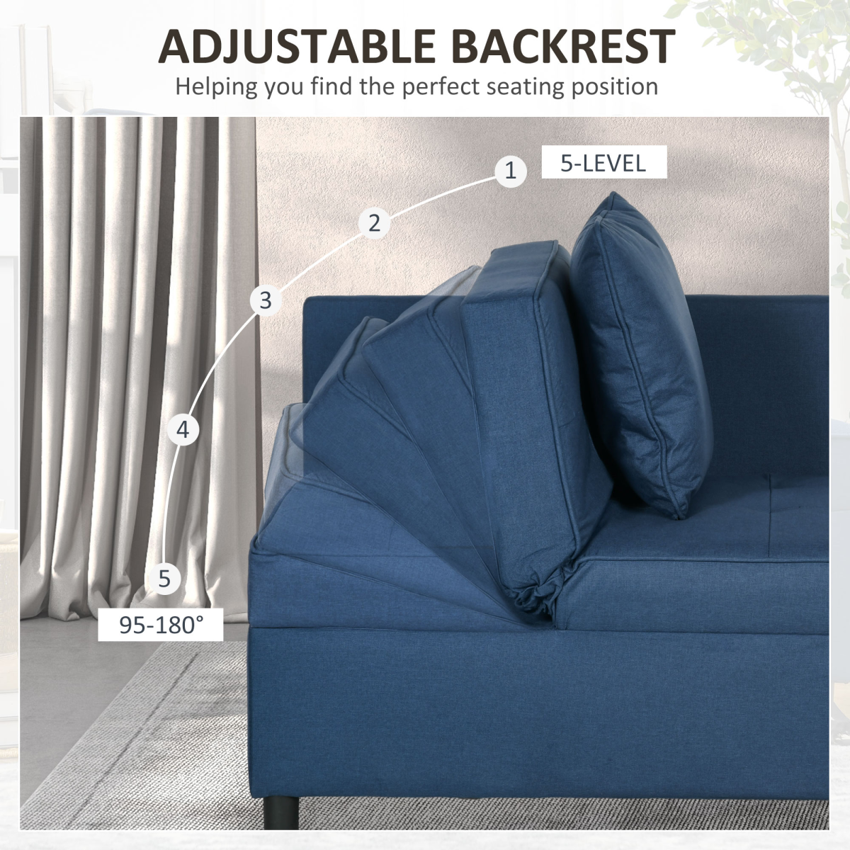 HOMCOM sofa bed chair with included pillow