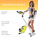 HOMCOM Foldable Magnetic Exercise Bike with 8 Resistance Levels, LCD Monitor & Adjustable Seat – Home Cardio, Yellow