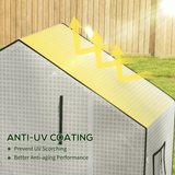 Outsunny PE Greenhouse Replacement Cover with Roll-Up Door & Mesh Windows – for 845-511, White