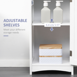 kleankin Tall Slim Bathroom Storage Cabinet with Drawer and Cupboard – Freestanding Linen Tower, White