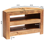 Toko Light Mango Wood Corner TV Unit – Space-Saving Media Storage for Living Rooms