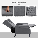 HOMCOM Fabric Recliner Armchair with Retractable Footrest – Comfortable Relaxation, Light Grey