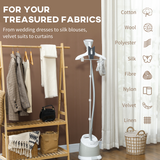 HOMCOM 1800W Clothes Steamer with 1.8L Water Tank & Adjustable Pole – Garment Wrinkle Remover, Light Grey