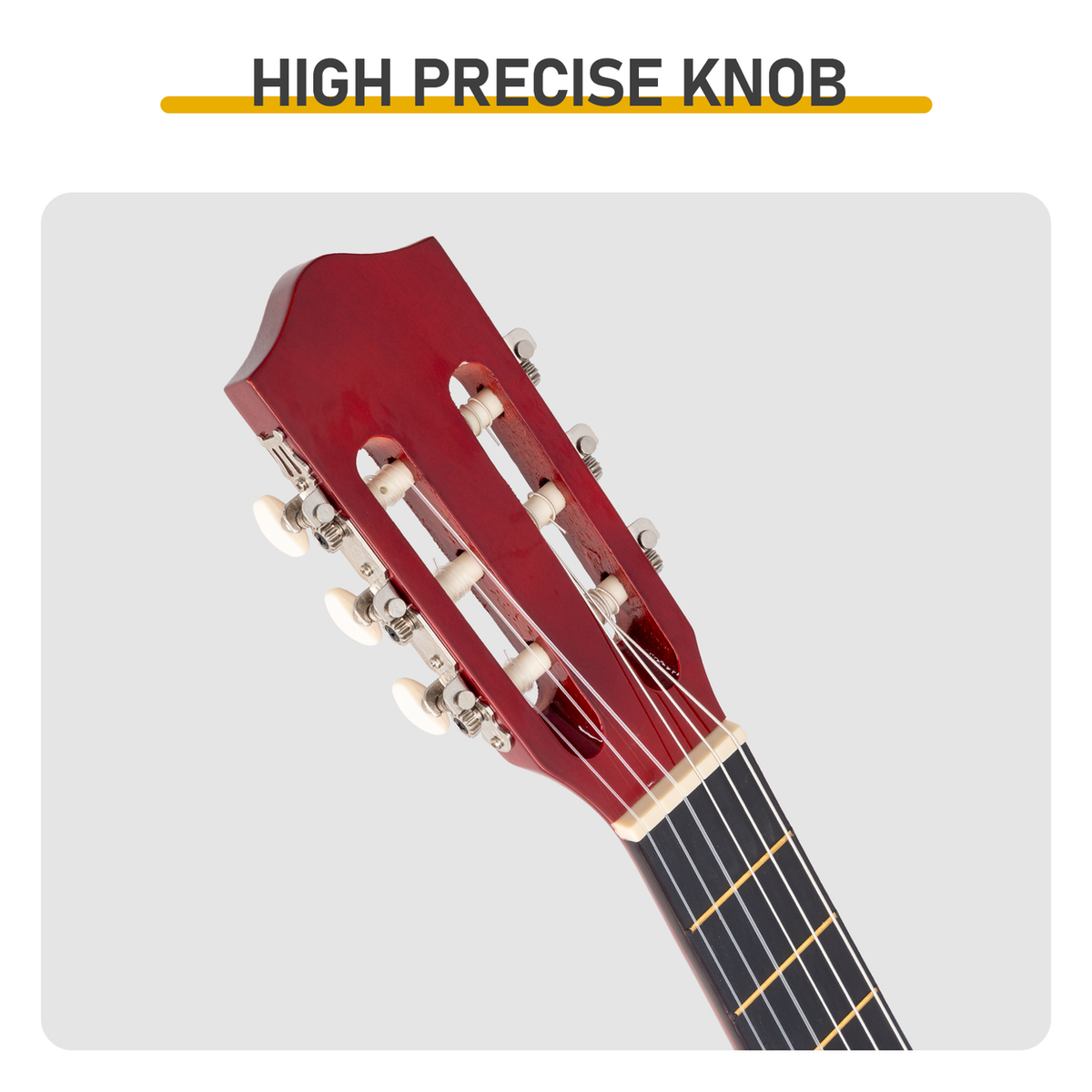 39 Inch Round Barrel Basswood Classical Folk Guitar – Entry-Level Acoustic for Beginners, Coffee