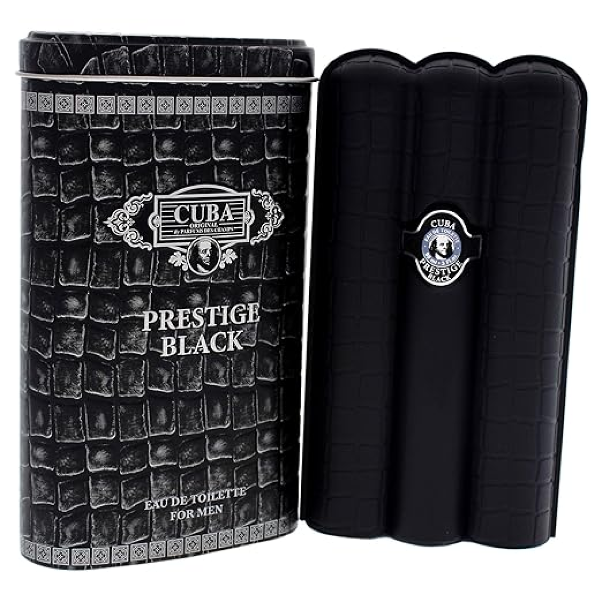 Cuba Prestige Black Eau de Toilette Spray 90ml – Fresh & Citrus, Floral Fragrance for Men