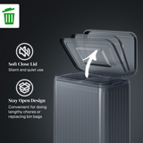HOMCOM 2 x 20L Double Pedal Bin with Soft-Close Lid and Removable Inner Buckets – Kitchen Rubbish Bin, Black