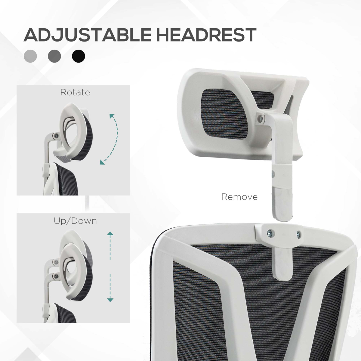 Vinsetto Ergonomic Office Chair with Adjustable Headrest, Lumbar Support & Retractable Footrest