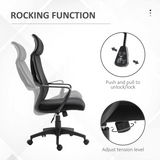 Mesh Back Office Chair with Adjustable Padded Headrest, Wide Seat & 360° Swivel – Home Office Chair, Black