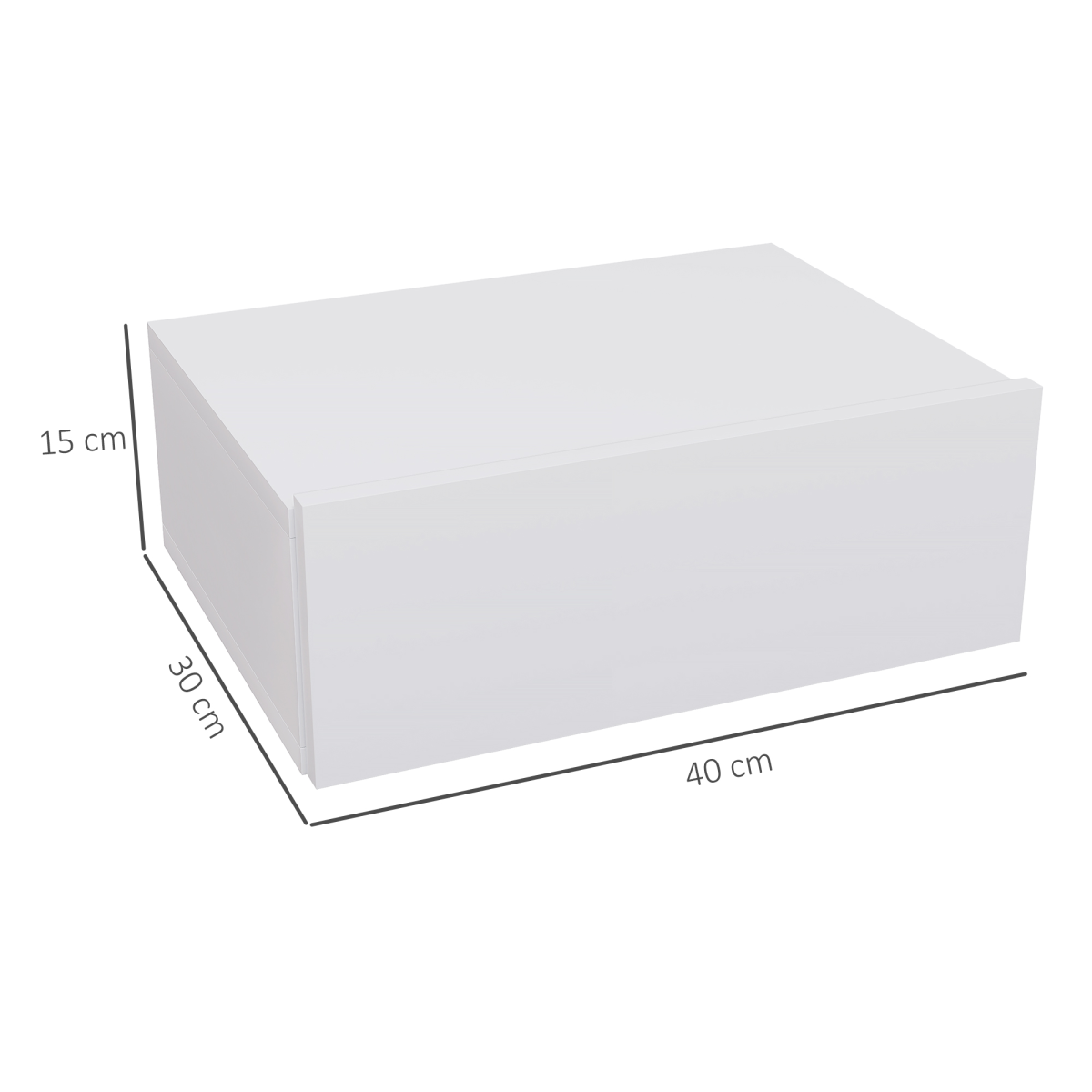 HOMCOM Floating Bedside Table with Drawer – Wall-Mounted Space-Saving Nightstand for Bedroom, White
