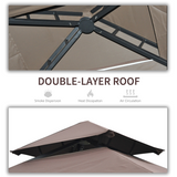 Outsunny BBQ Canopy Tent 250x150x250cm with Flame-Retardant Roof & Side Awnings – Grill Shelter