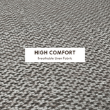 HOMCOM Round Storage Ottoman with Cushioned Top & Hidden Space – Footstool, Light Grey