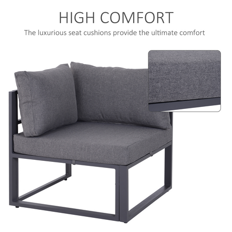 Close-up of the padded cushions on the Outsunny sectional sofa set