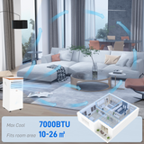 HOMCOM 7000 BTU 4-in-1 Portable Air Conditioner with LED Display & Timer – Cool, Dehumidify, Ventilate