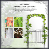 Outsunny Metal Garden Arch Gate with Double Doors & Side Trellis – Decorative Arbor for Climbing Plants, Black